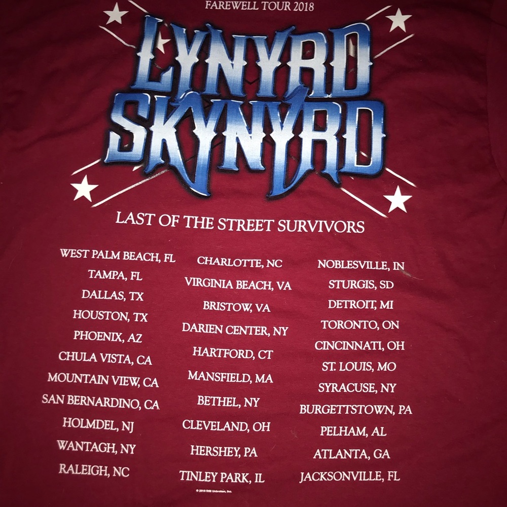 Lynyrd Skynyrd, Heritage not hate, FAREWELL TEE.